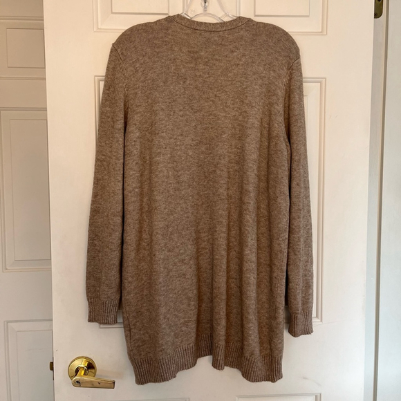 Only Lesly Long Sleeve Open-front Knit Cardigan L Beige Melange - Picture 9 of 13